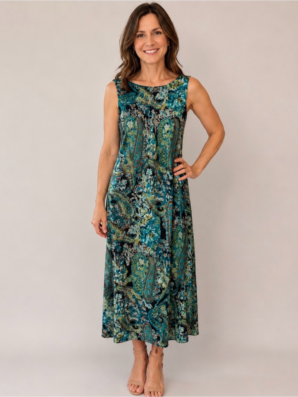 Studio I Teal Sleeveless Dress Size 12